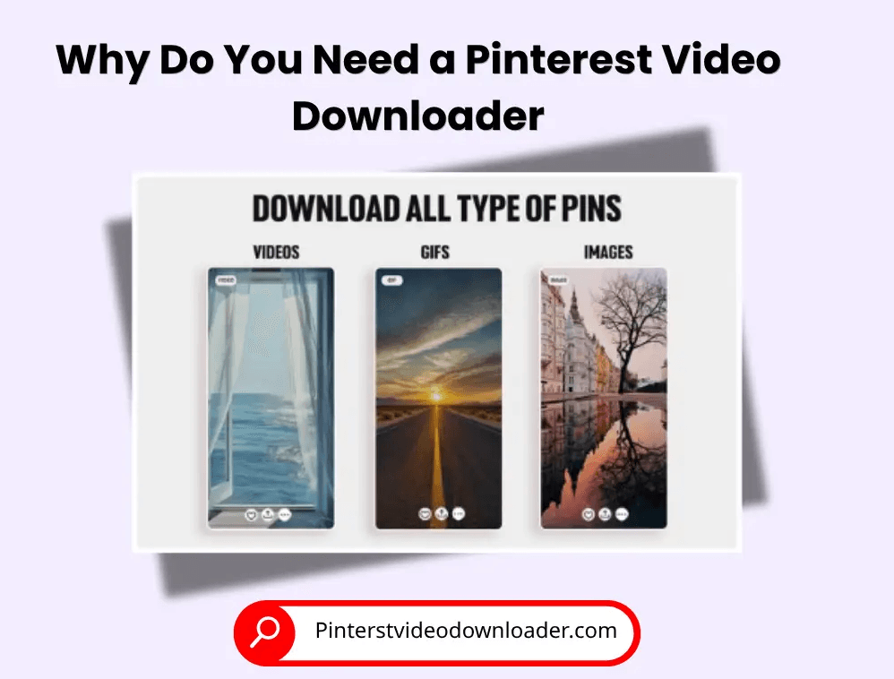 Illustration explaining why you need a Pinterest video downloader for videos, GIFs, and images