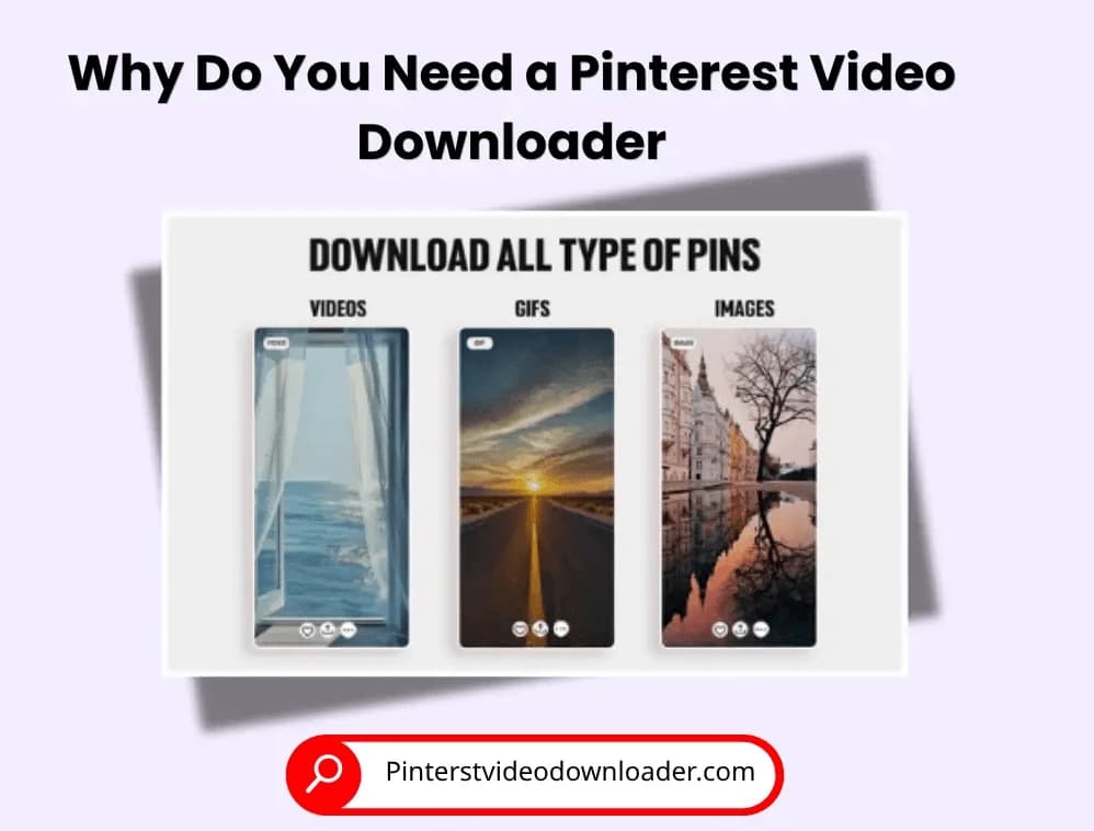Illustration explaining why you need a Pinterest video downloader for videos, GIFs, and images