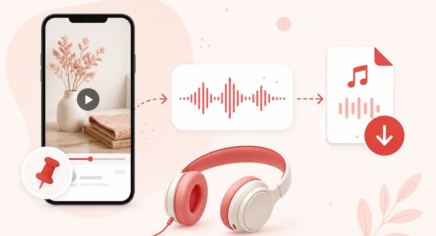 Download Pinterest audio in MP3 format from a video pin using an online converter