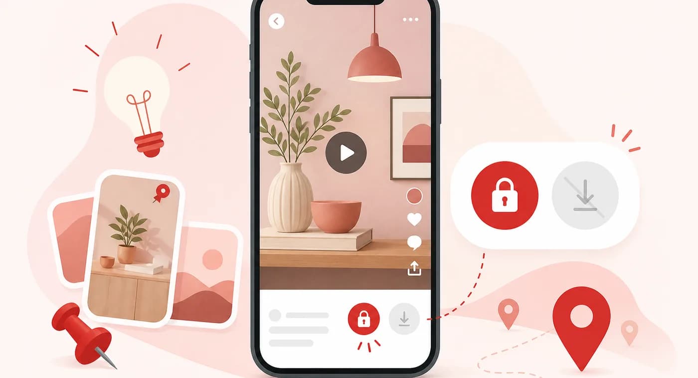 Why Pinterest Restricts Direct Video Downloads Why Pinterest restricts direct video downloads shown as a locked download button on a video pin